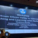 Powerpoint title slide of the workshop From Silicon Valley to Indonesia Teaching and Learning with Technology